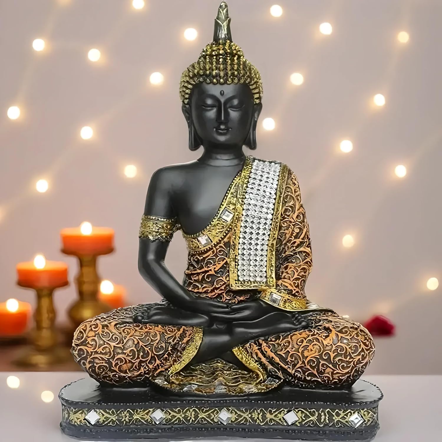 Global Grabbers Meditating Sitting Buddha Idol Statue - Best Buddha Statue for Home Decor 2026